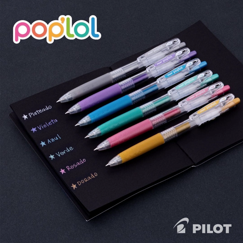 SET 6 LAPICES TINTA GEL METALICOS 0.7MM POP LOL LOVER PILOT - 3