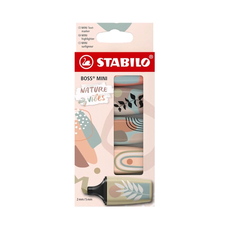 SET 5 DESTACADORES STABILO BOSS MINI NATURE VIBES - 1