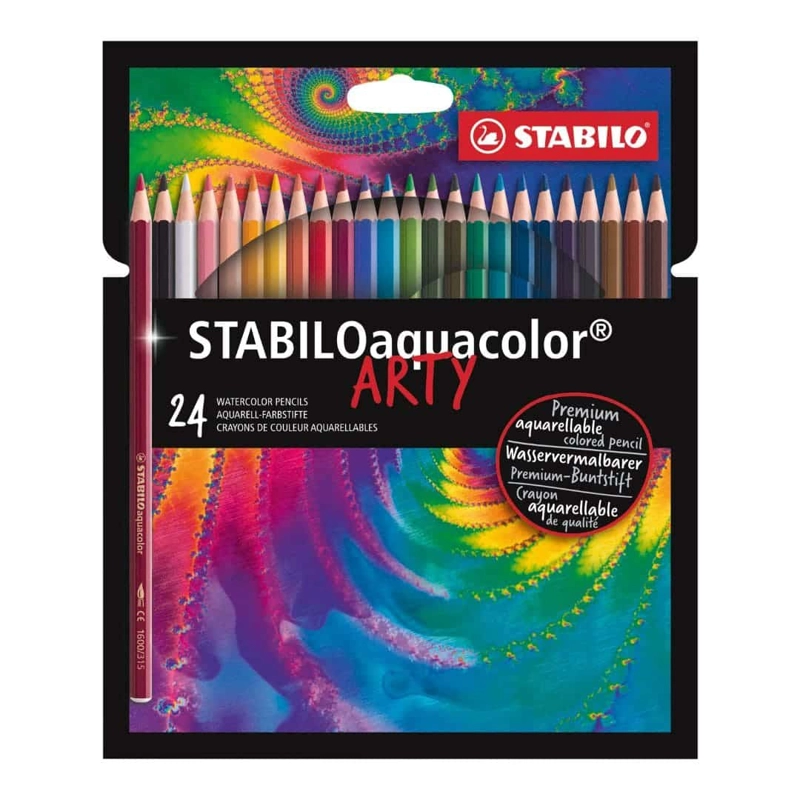 SET DE 24 LAPICES ACUARELABLES STABILOAQUACOLOR ARTY - 1