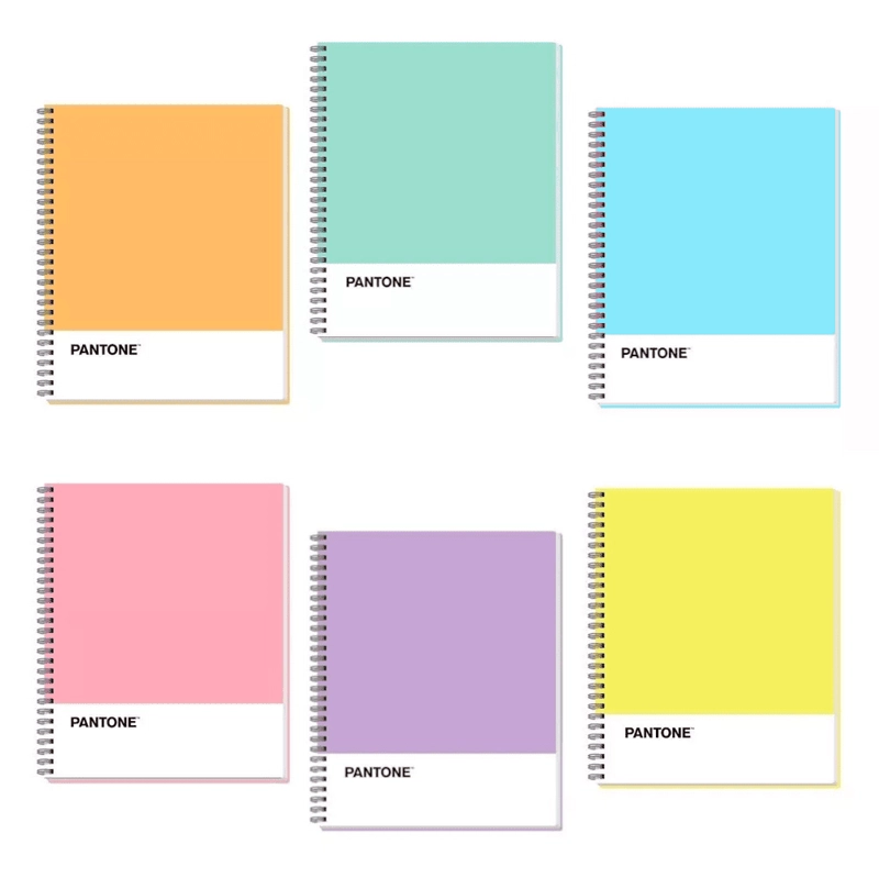 SET 10 CUADERNOS UNIVERSITARIOS 100 HOJAS CUADRICULADAS 7MM PASTEL PANTONE - 2