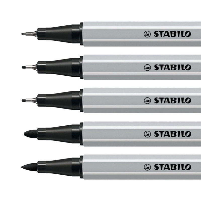 SET 5 MARCADORES CREATIVE TIPS ARTY NEGROS STABILO - 3