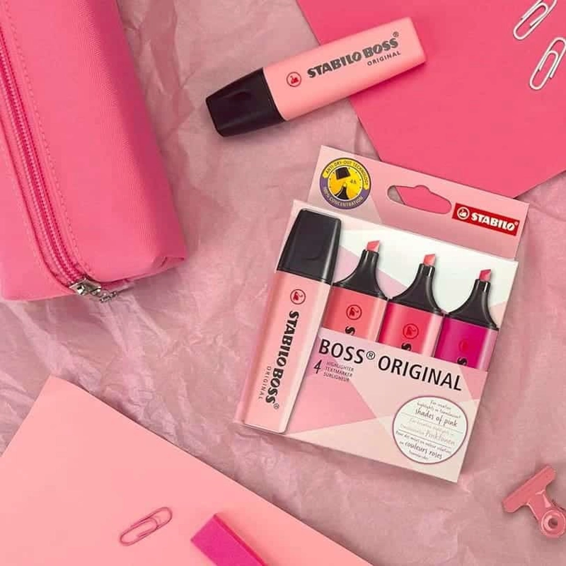 SET DE 4 DESTACADORES STABILO BOSS ORIGINAL SHADES OF PINK - 2