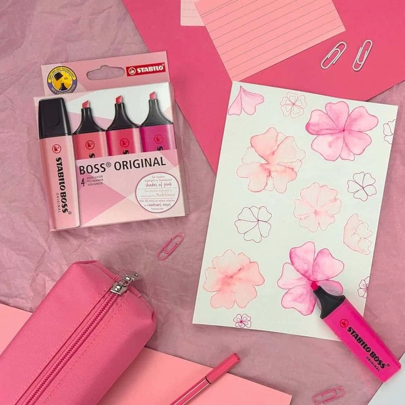 SET DE 4 DESTACADORES STABILO BOSS ORIGINAL SHADES OF PINK - 3