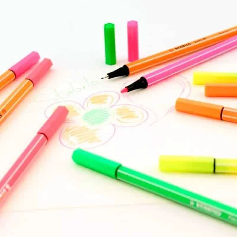 SET DE 10 COLORES NEON (5 STABILO POINT 88 + 5 STABILO PEN 68) - 3