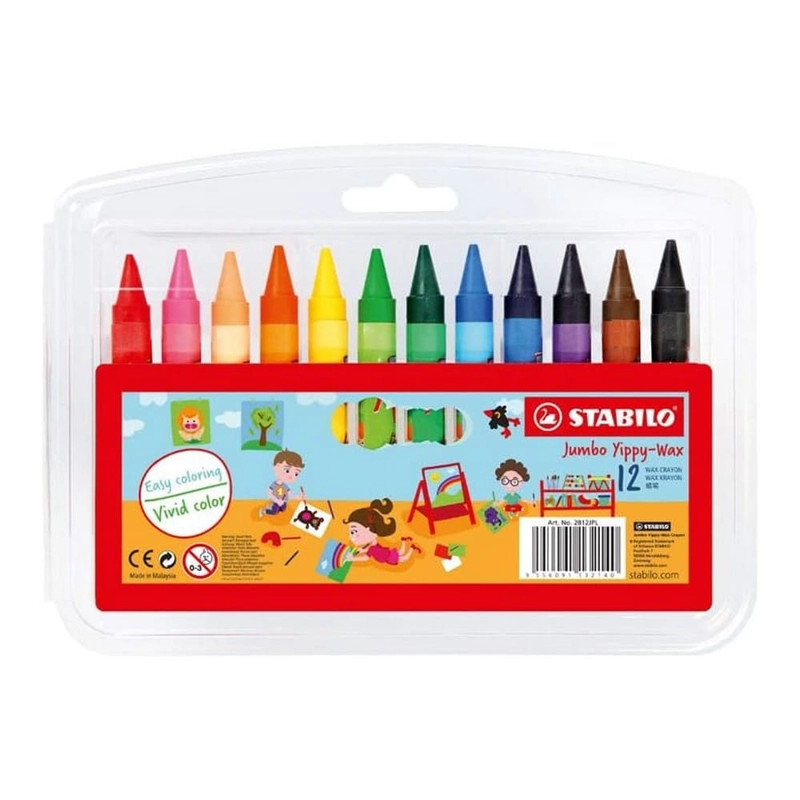SET DE 12 CRAYONES DE CERA STABILO JUMBO YIPPY-WAX - 1