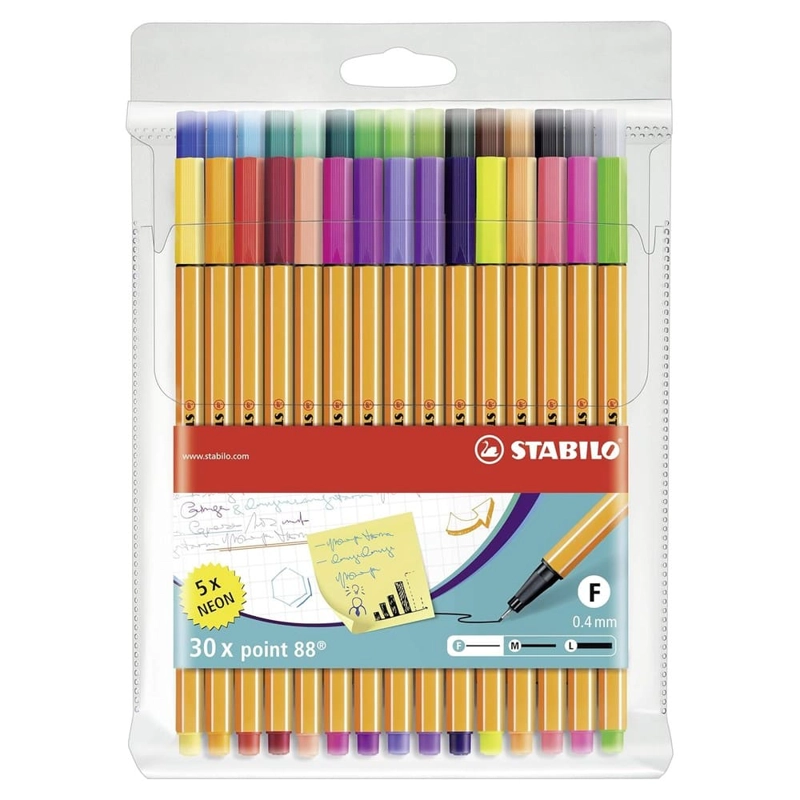 SET DE 30 TIRALINEAS STABILO POINT 88 - 1