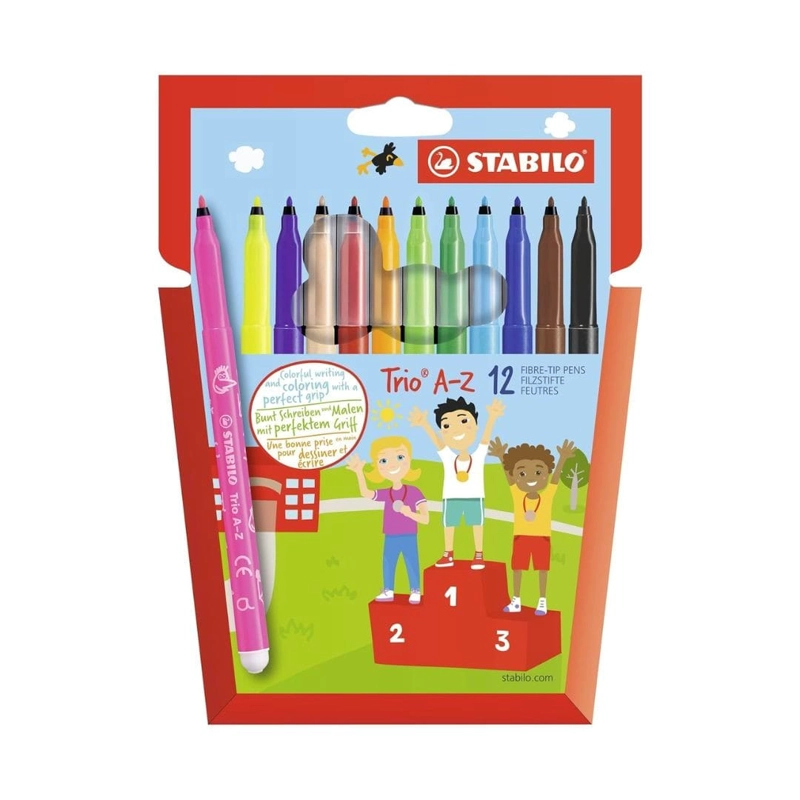 SET DE 12 MARCADORES 0.7MM STABILO TRIO A-Z - 1