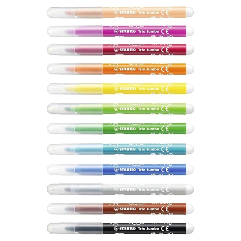 SET DE 12 MARCADORES 3.0MM STABILO TRIO JUMBO - 2