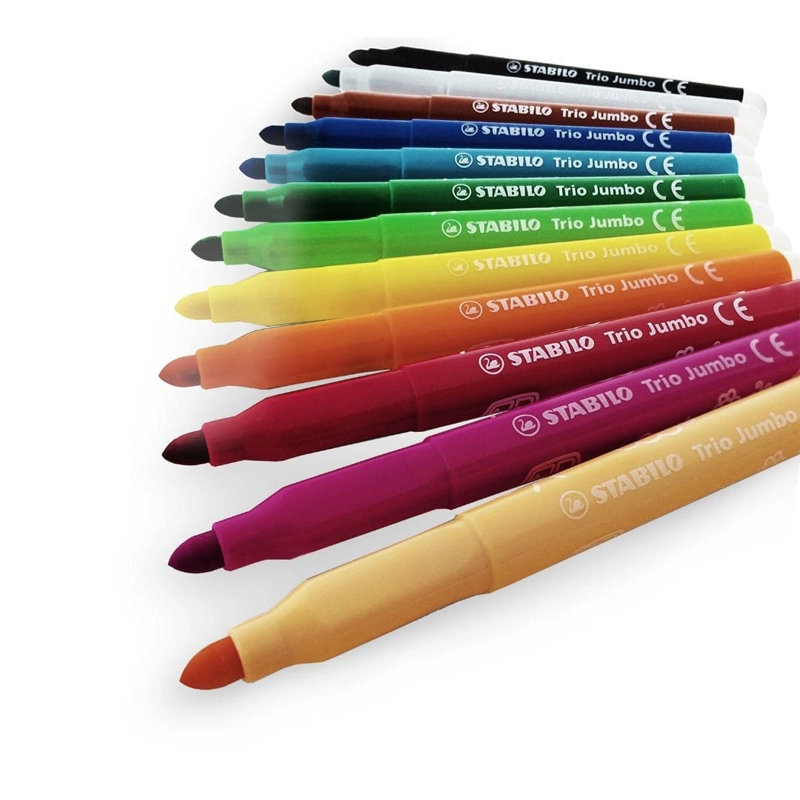 SET DE 12 MARCADORES 3.0MM STABILO TRIO JUMBO - 3