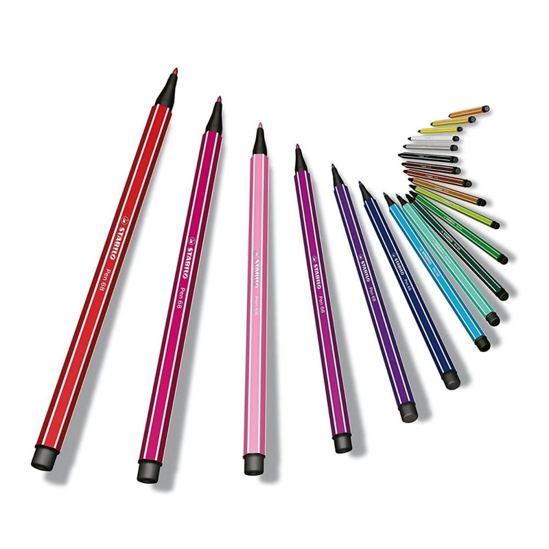 SET DE 20 MARCADORES STABILO PEN 68 ZEBRUI EN ESTUCHE TURQUESA - 2