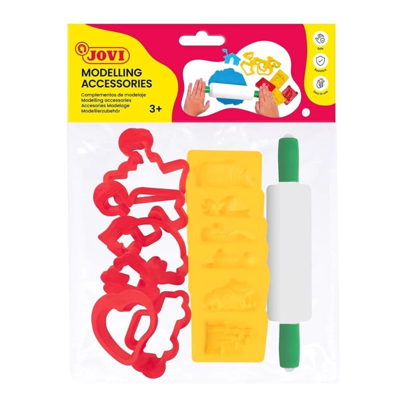 SET ACCESORIOS DE MODELADO 6 MOLDES + 6 MOLDES DE CORTE + RODILLO JOVI - 1