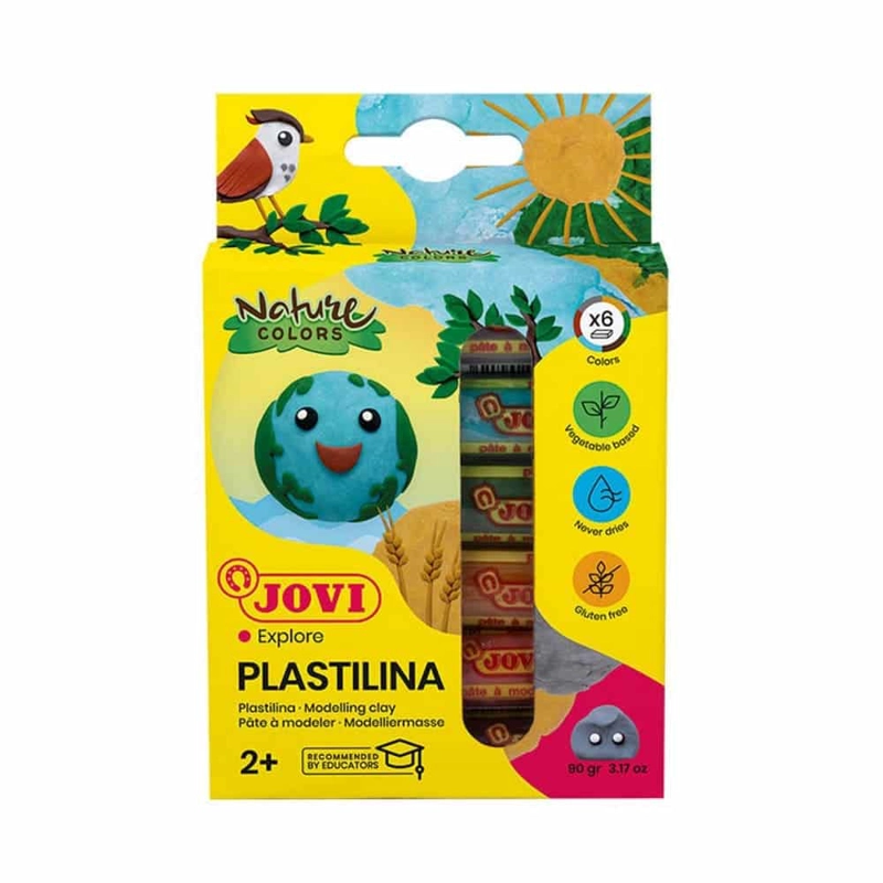 SET DE 6 BARRAS DE PLASTILINA 15G COLORES NATURALEZA JOVI - 1