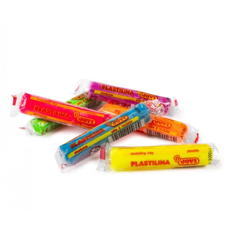 SET DE 6 BARRAS DE PLASTILINA 15G COLORES NEON JOVI - 1