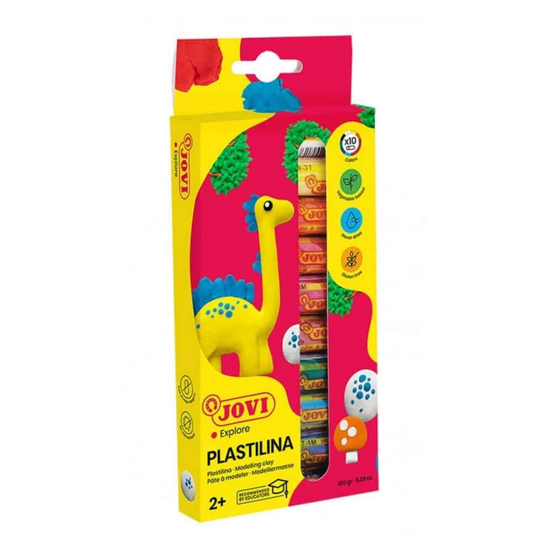 SET DE 10 BARRAS DE PLASTILINA 15G COLORES JOVI - 1