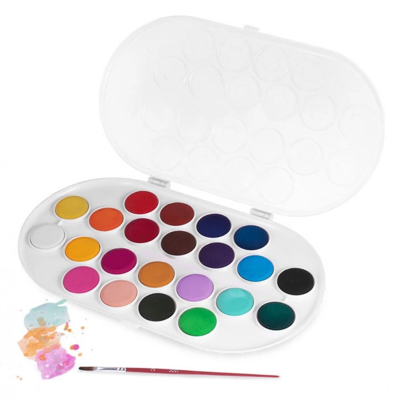 SET DE 22 ACUARELAS DE COLORES JOVI EN PASTILLAS 30MM + PINCEL - 4