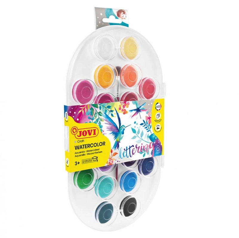 SET DE 22 ACUARELAS DE COLORES JOVI EN PASTILLAS 30MM + PINCEL - 7
