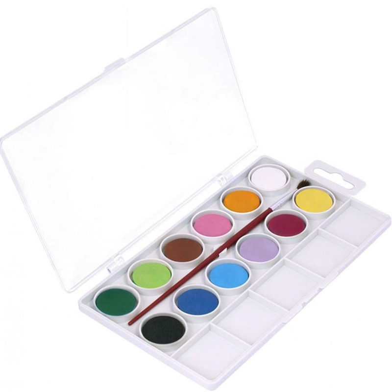 SET DE 12 ACUARELAS DE COLORES JOVI EN PASTILLAS 22MM + PINCEL - 1