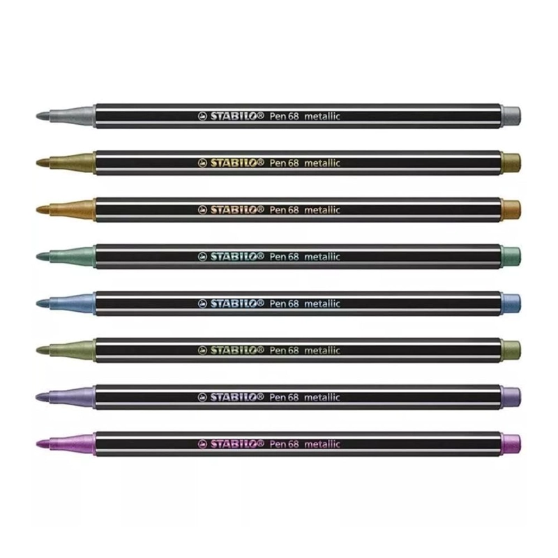 SET DE 8 MARCADORES STABILO PEN 68 METALICOS EN ESTUCHE METALICO K-POP DEMON HUNTERS - 5