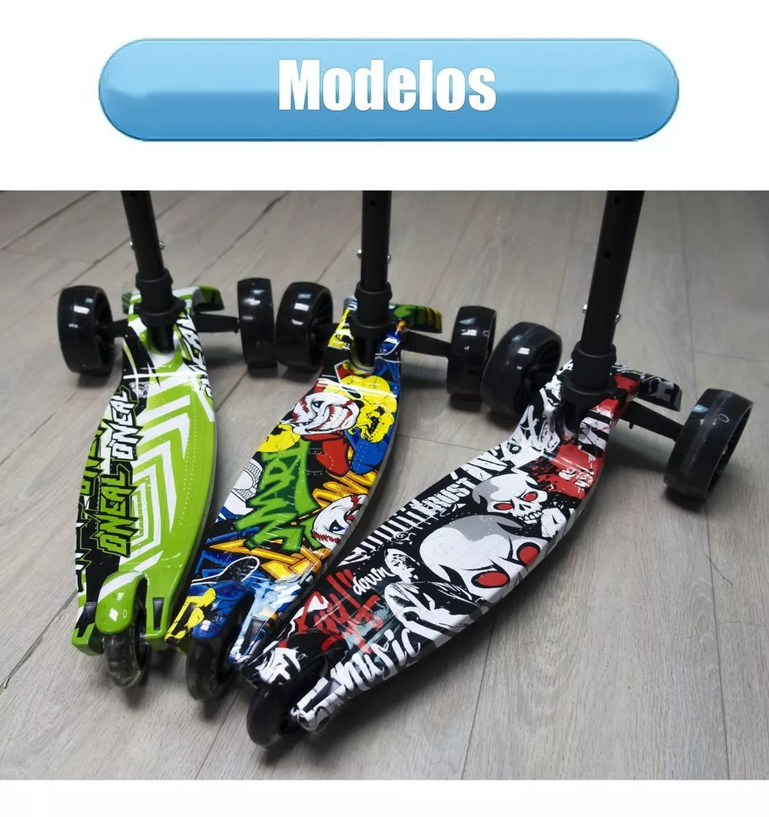 MONOPATIN SCOOTER 3 RUEDAS CON LUZ LED COLORES NIÑOS BL-04 - 2