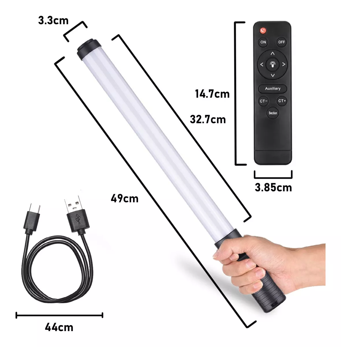 TUBO BARRA LUZ LED RGB FOTOGRAFIA CONTROL - 2