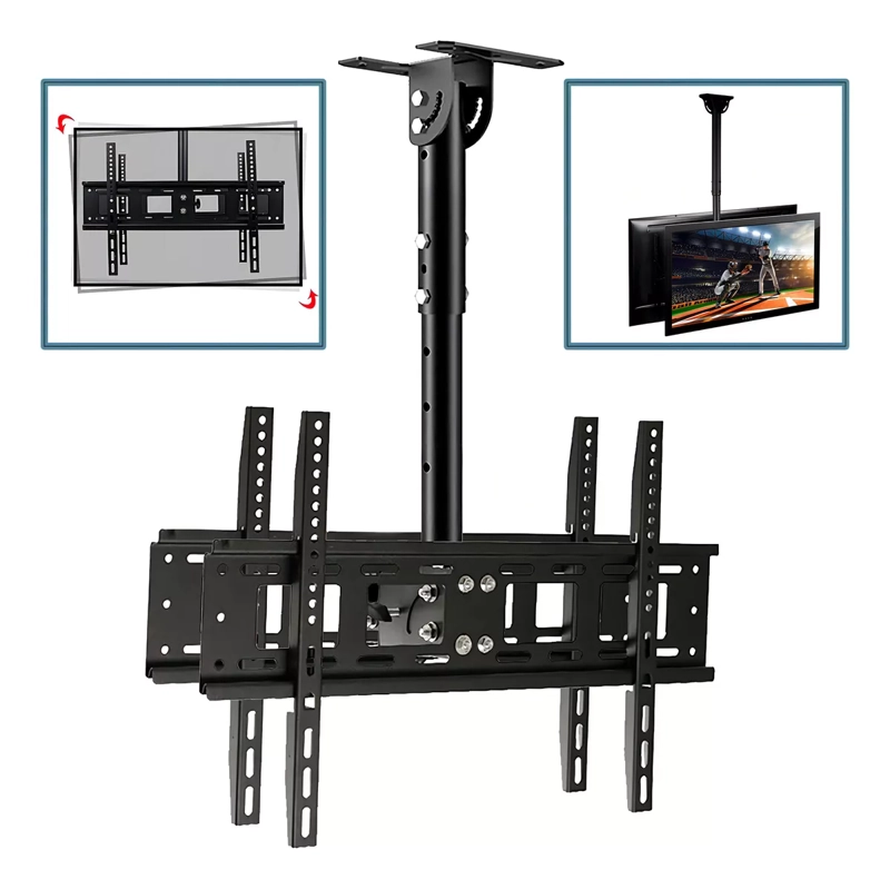 SOPORTE DE TECHO PARA TV DOBLE 42 A 80 PULG ASPOR DUAL COLOR NEGRO - 1