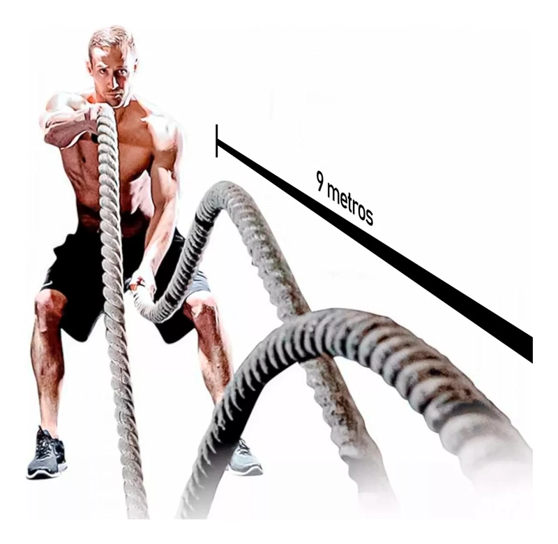 CUERDA CROSSFIT BATTLE ROPE CORREA 9 METROS X 38 MILIMETROS - 2