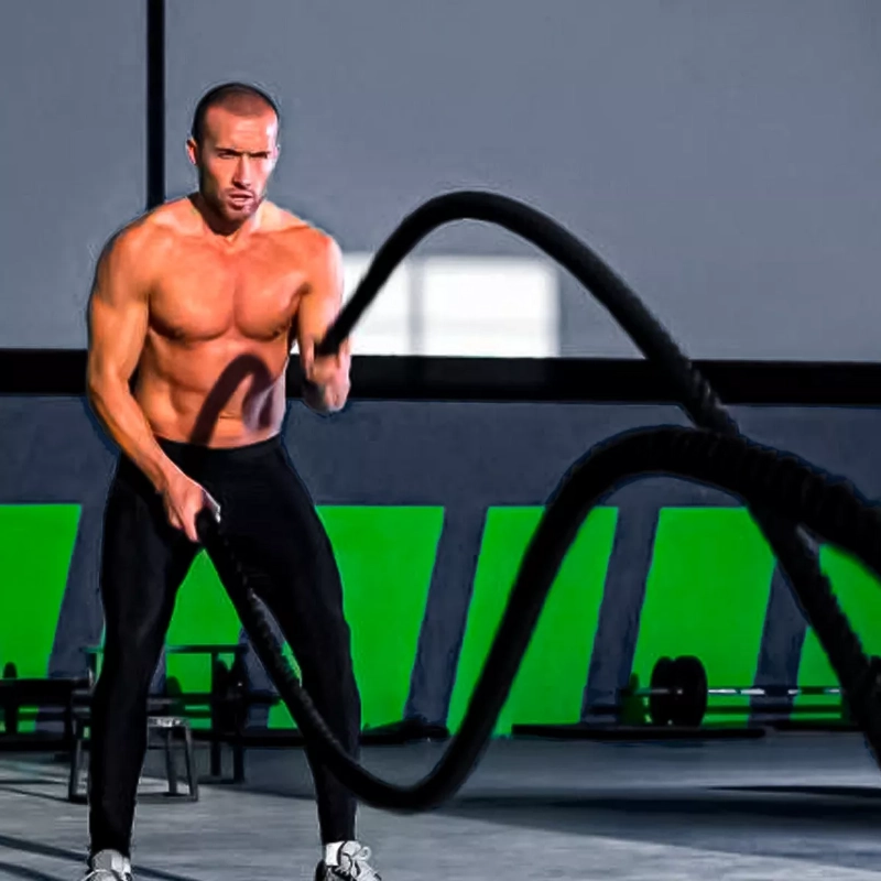 CUERDA CROSSFIT BATTLE ROPE CORREA 9 METROS X 38 MILIMETROS - 4
