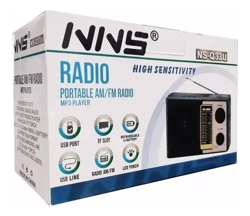 PARLANTE RADIO RECARGABLE Y PILAS NS-Q33U AM Y FM/SD/USB - 3