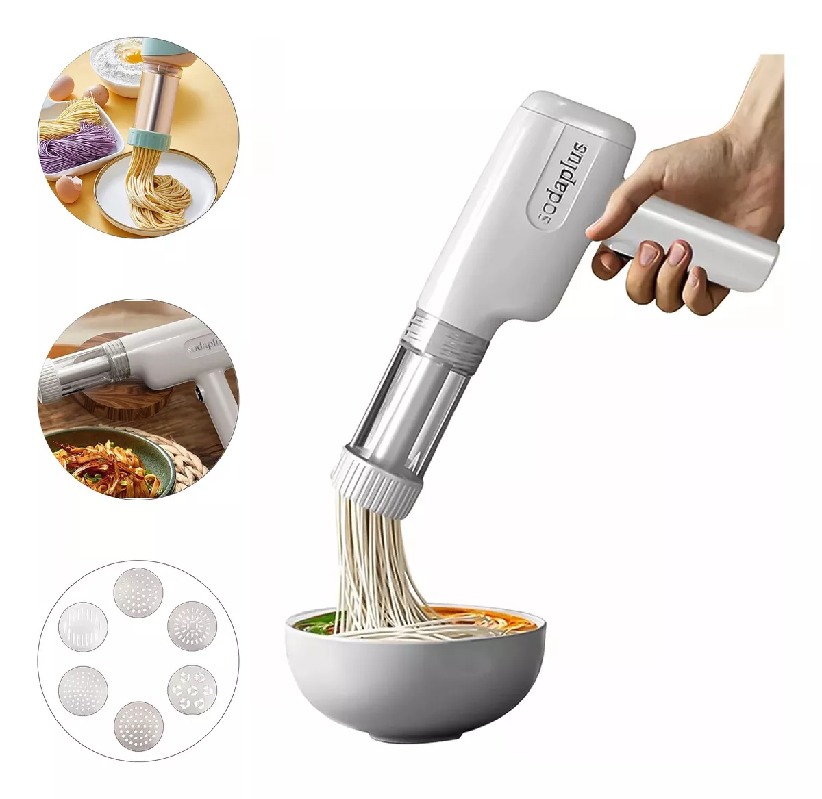 MÁQUINA PASTAS ELECTRICA SODAPLUS 6 TIPOS FIDEOS INALAMBRICA - 1