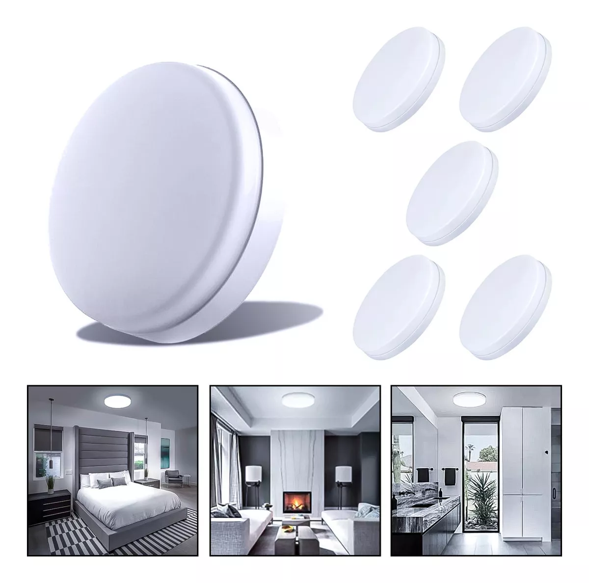 5 FOCO PLAFON FRAMELESS LED TECHO SOBREPUESTO 48W LUZ FRIA - 1