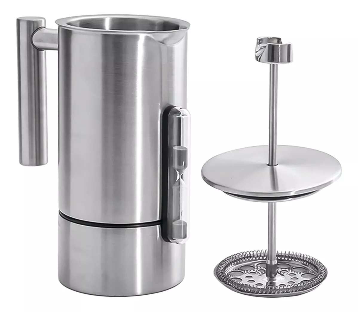 CAFETERA PRENSA FRANCESA RITE 1L TERMÓMETRO RELOJ ACERO INOX - 1