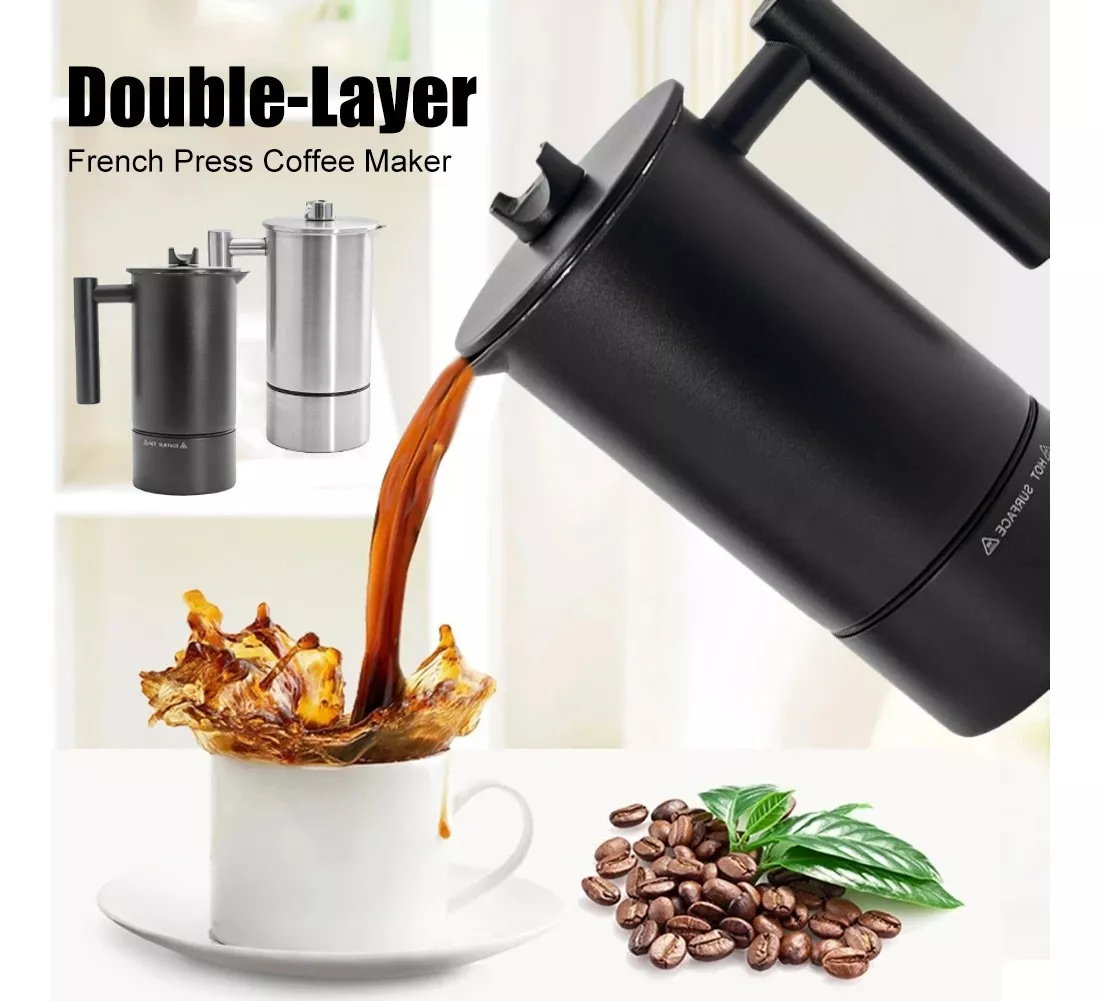 CAFETERA PRENSA FRANCESA RITE 1L TERMÓMETRO RELOJ ACERO INOX - 3