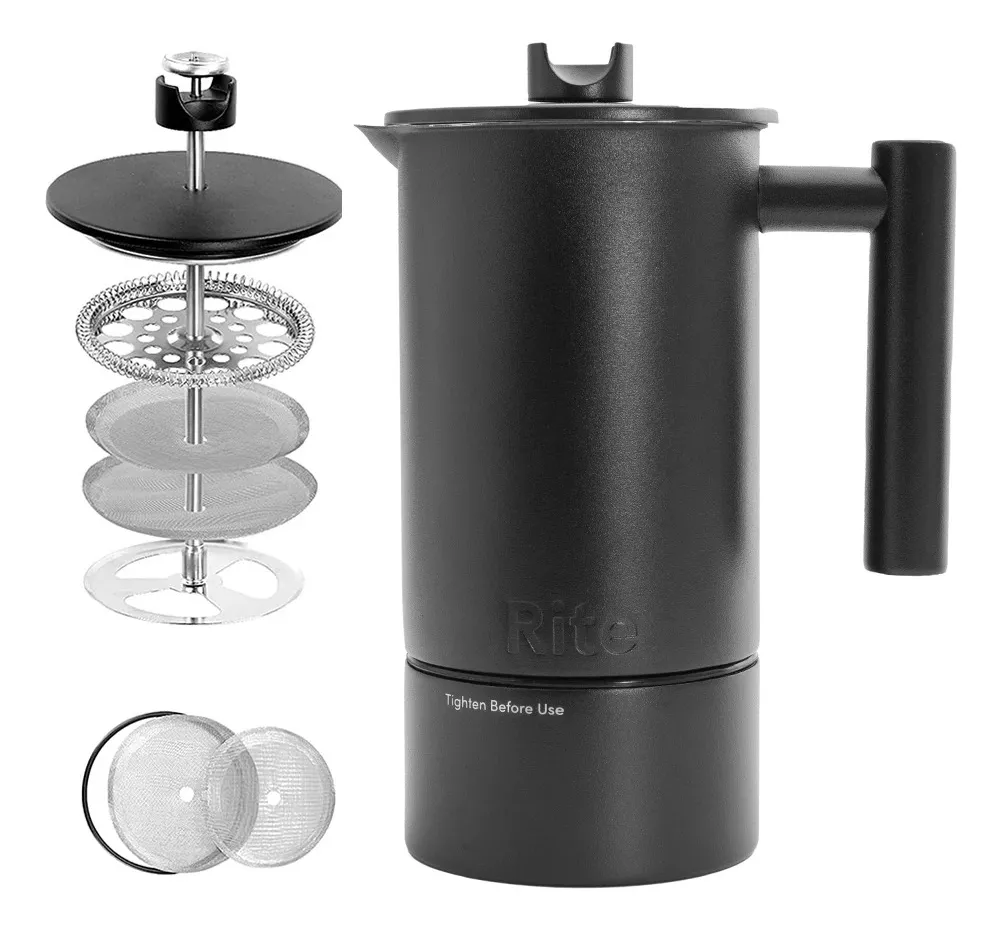 CAFETERA PRENSA FRANCESA RITE 1L TERMÓMETRO RELOJ ACERO INOX - 5