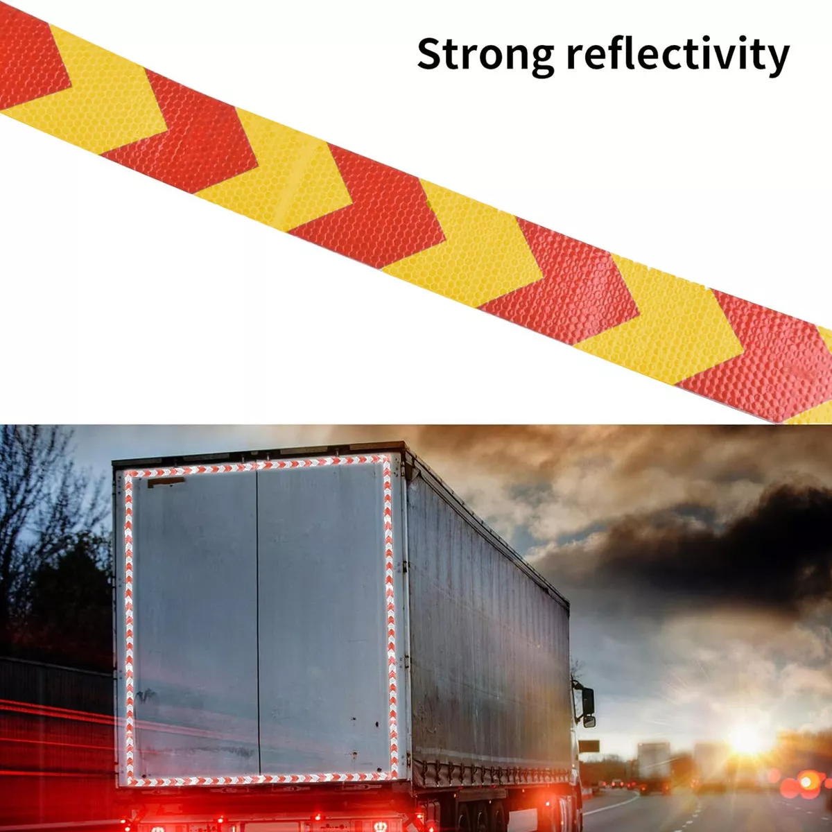 CINTA REFLECTANTE BICOLOR FLECHA AMARILLO ROJO 5CM X 25 MTS - 2