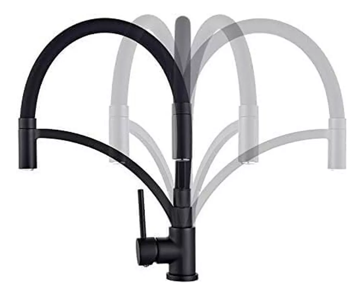 GRIFO LLAVE LAVAPLATOS DE LUJO MONOMANDO COCINA ACERO NEGRO ACABADO PREMIUM - 5