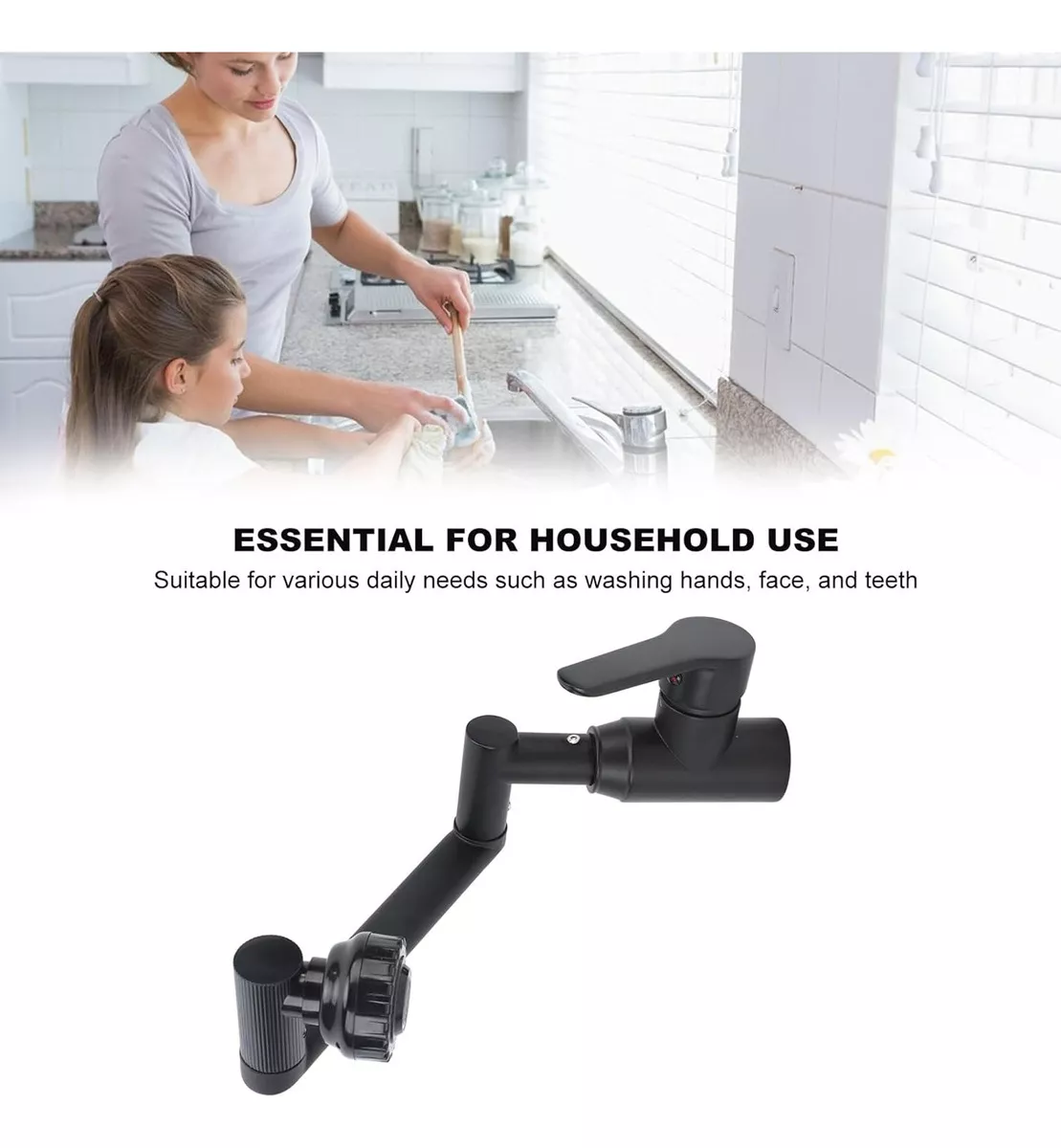 LLAVE LAVAMANOS MONOMANDO GIRATORIA 360 ACERO INOXIDABLE - 5