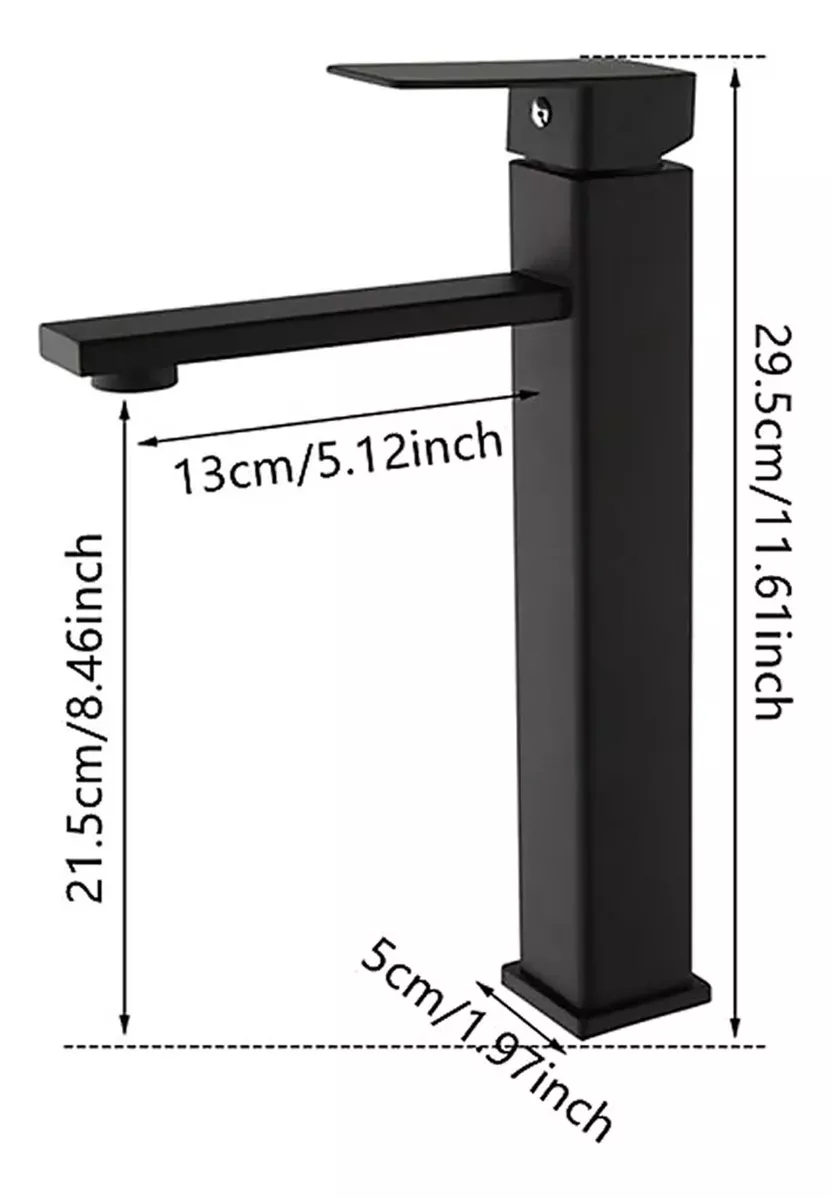 LLAVE LAVAMANOS ALTA GRIFO MONOMANDO ACERO INOXIDABLE PLATA - 2
