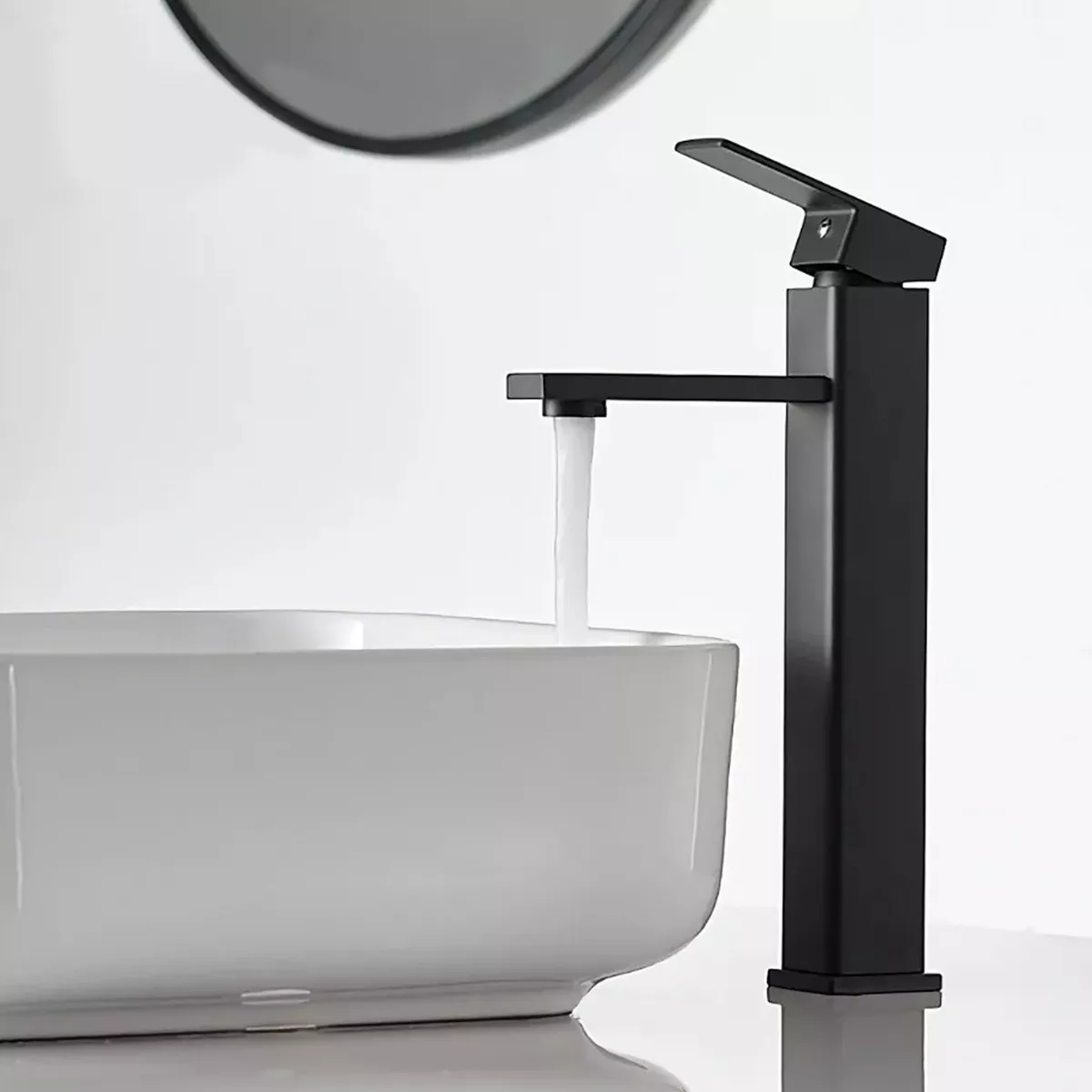 LLAVE LAVAMANOS ALTA GRIFO MONOMANDO ACERO INOXIDABLE PLATA - 3