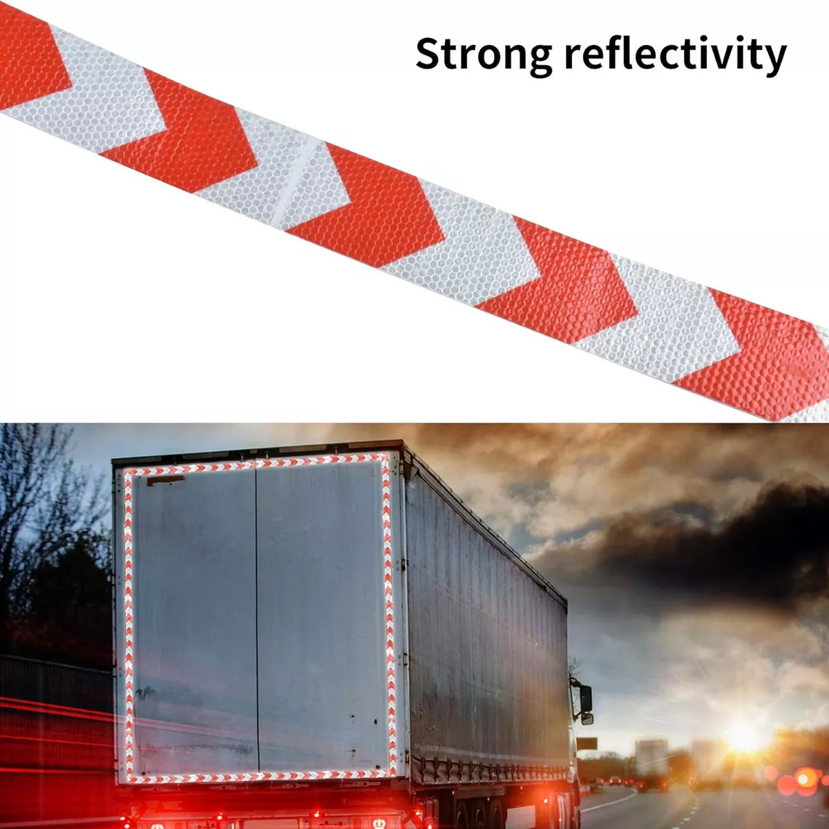 CINTA REFLECTANTE BICOLOR FLECHA BLANCO ROJO 5CM X 25 MTS - 2