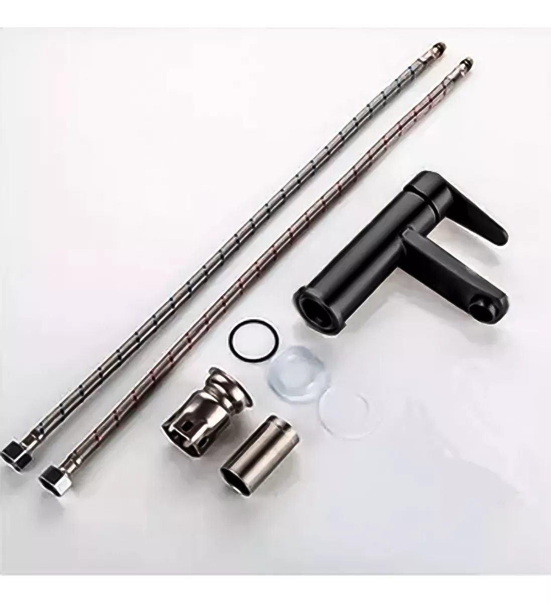 LLAVE MONOMANDO GRIFO LAVAMANOS CLASICA ACERO INOXIDAB NEGRO - 3