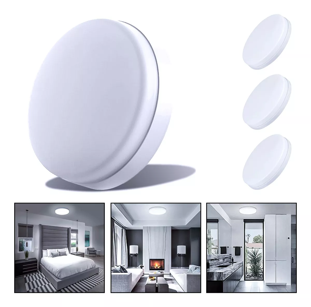 3 FOCO PLAFON FRAMELESS LED TECHO SOBREPUESTO 48W LUZ FRIA - 1