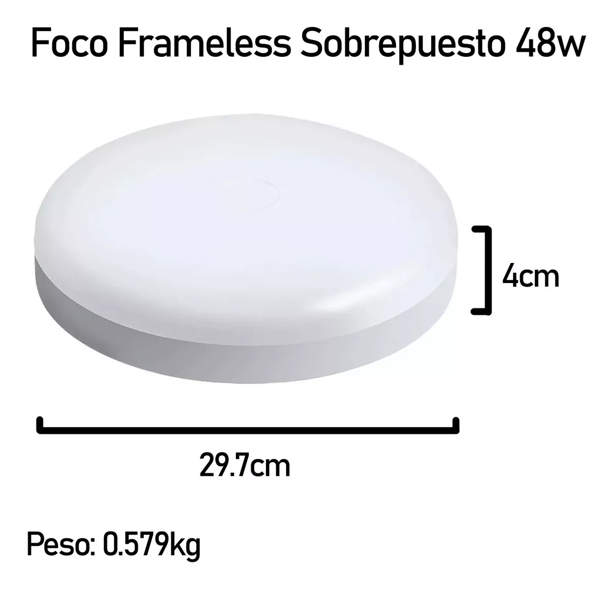 3 FOCO PLAFON FRAMELESS LED TECHO SOBREPUESTO 48W LUZ FRIA - 2