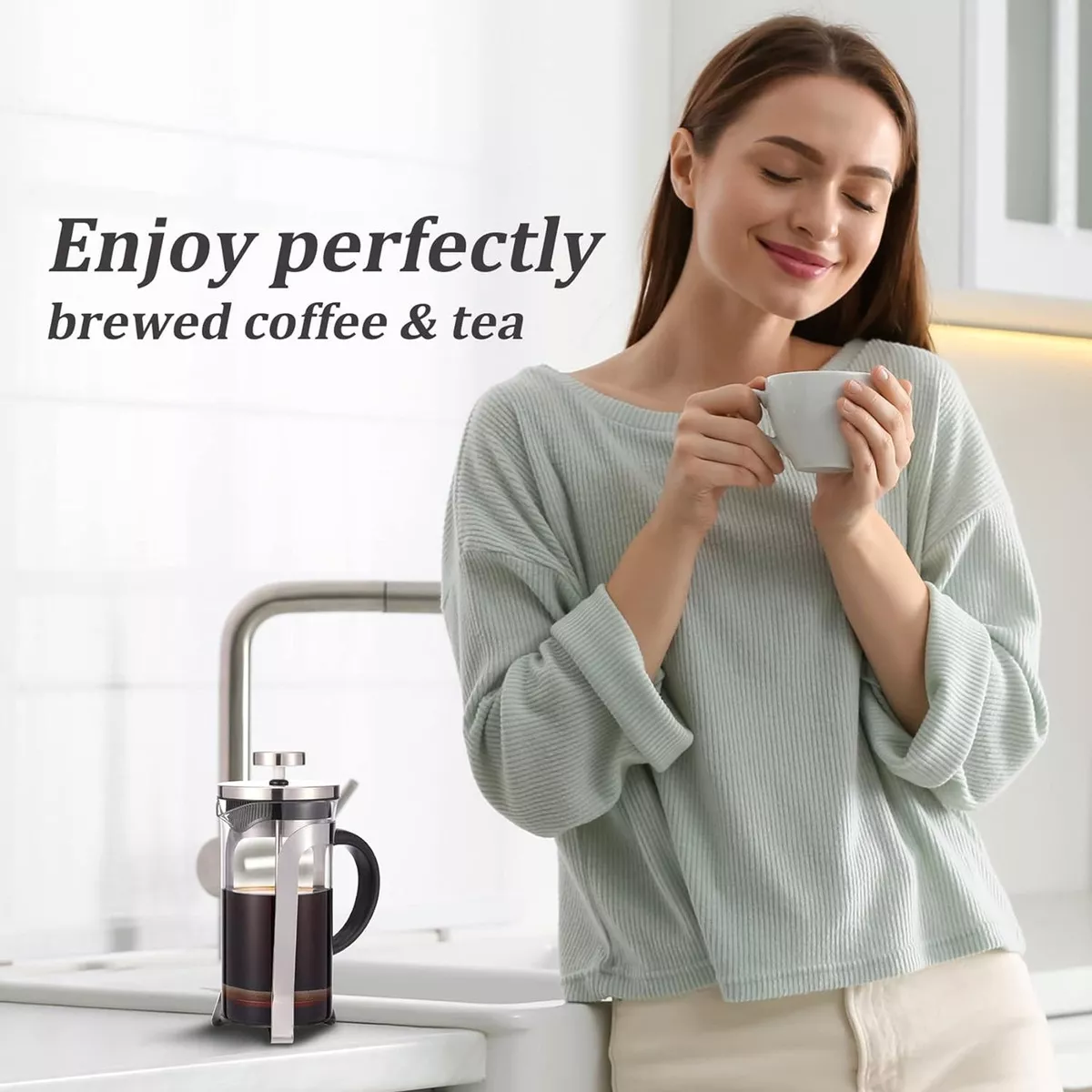 PRENSA FRANCESA CAFETERA DE LUJO 800ML ACERO INOXIDABLE - 4