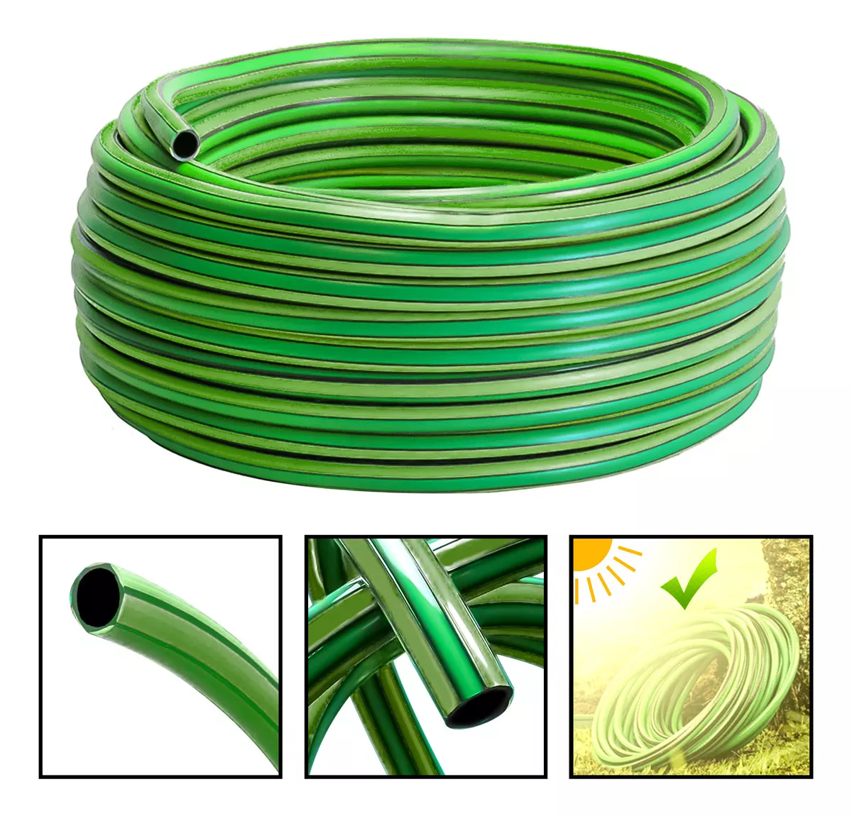 MANGUERA RIEGO VERDE 100M 1/2 1.7MM REFORZADA PROTECCION UV - 1