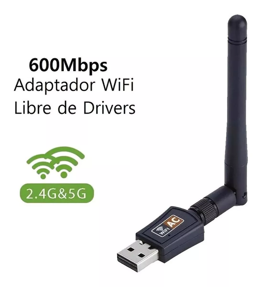 ADAPTADOR WIFI USB 5G Y 2.4G CON ANTENA DOBLE BANDA 600MBPS - 2