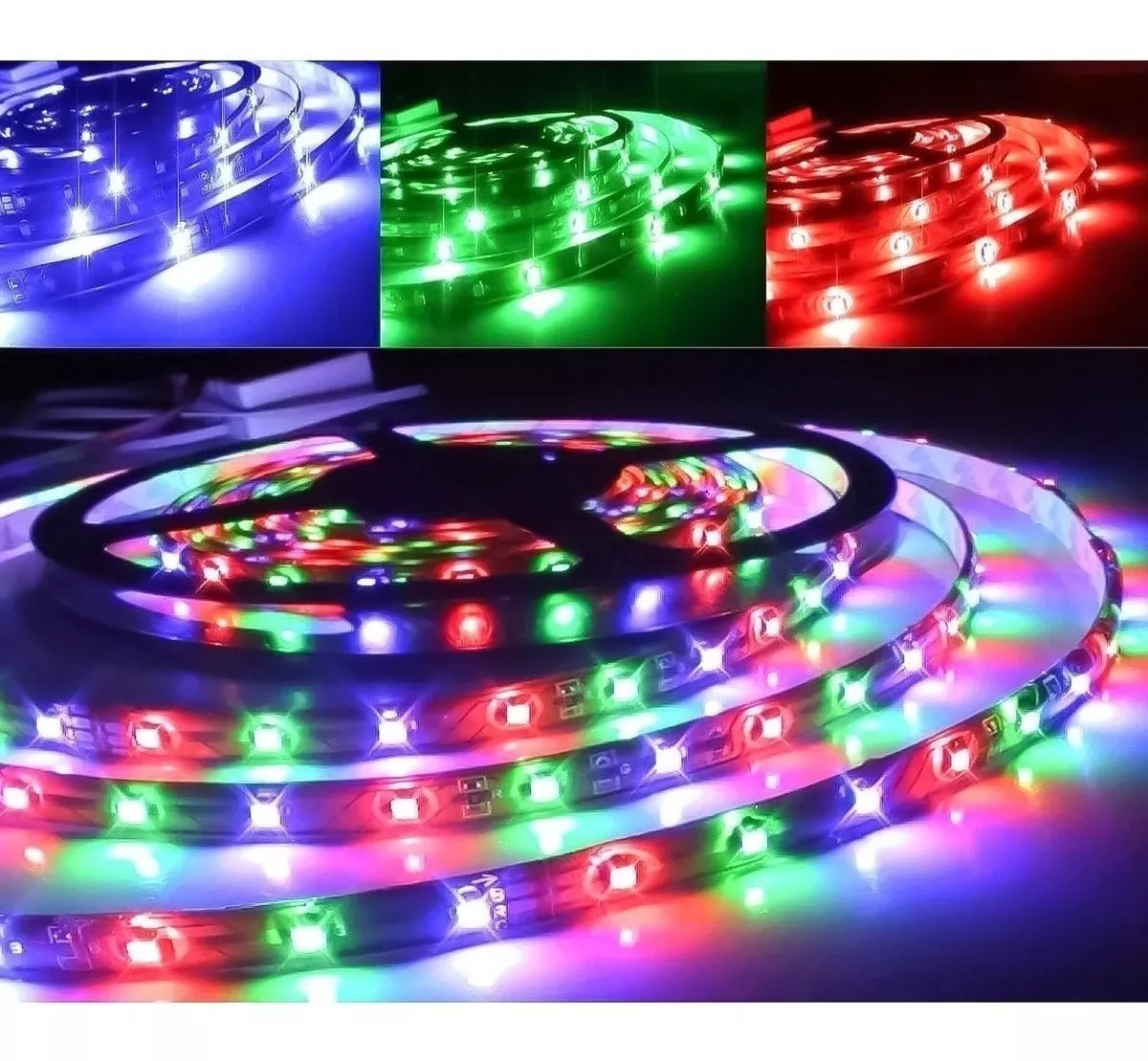 CINTAS LED COLORES CONTROL RGB 5 MTRS VERSION 5050 ADHESIVA - 3