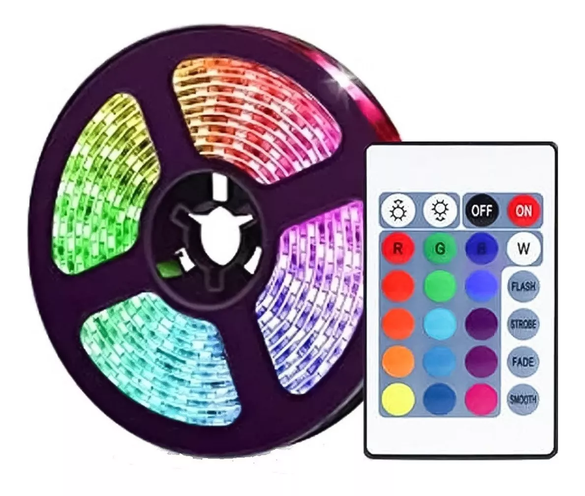 CINTAS LED COLORES CONTROL RGB 5 MTRS VERSION 5050 ADHESIVA - 4
