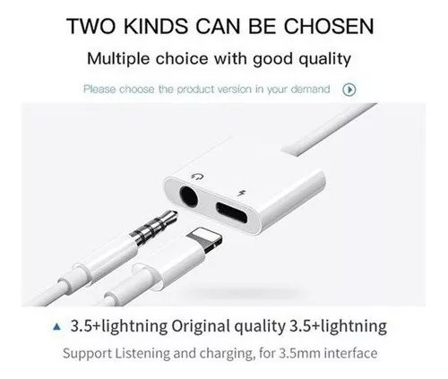 ADAPTADOR LIGHTNING A AUX Y LIGHTNING COMPATIBLE CON IPHONE - 2