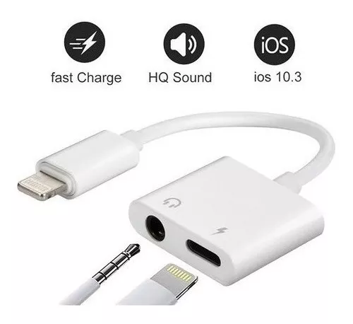 ADAPTADOR LIGHTNING A AUX Y LIGHTNING COMPATIBLE CON IPHONE - 4