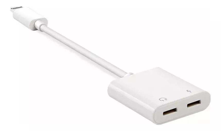 ADAPTADOR AUDIO Y CARGA LIGHTNING COMPATIBLE CON IPHONE COLOR BLANCO - 3